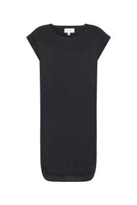 Fold Sleeves Tee Dress Black