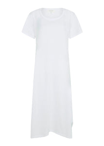 Asymmetric Tee Dress White