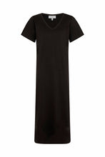 Basic V Neck Tee Dress Black