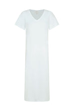 Basic V Neck Tee Dress White