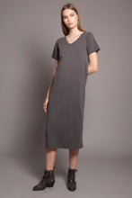Basic V Neck Tee Dress Anthracite