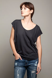Basic Round Neck Tee Charcoal